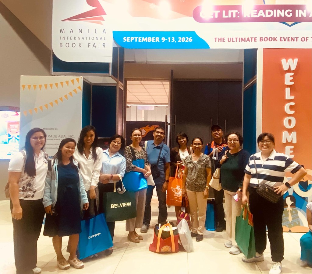 CPAC leadership and library staff at the entrance of the Manila International Book Fair, SMX Convention Center Manila, September 9–13, 2026