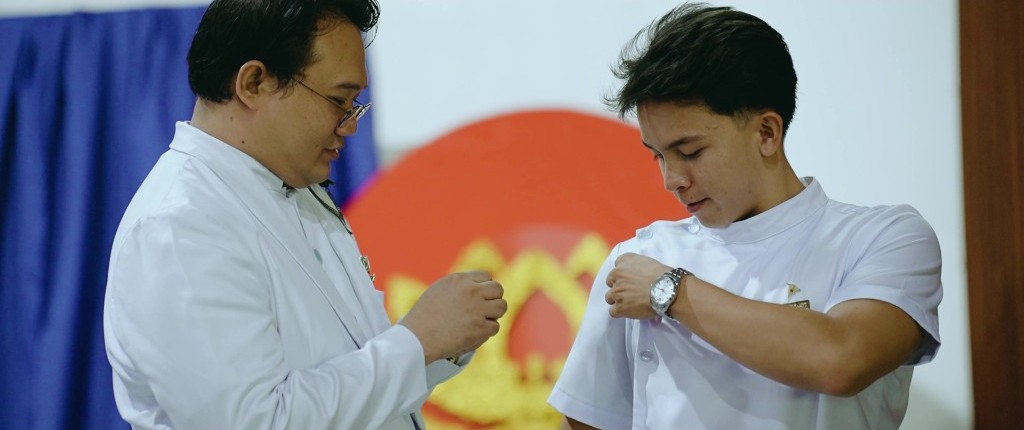 A Nursing student is pinned during the pinning ceremony