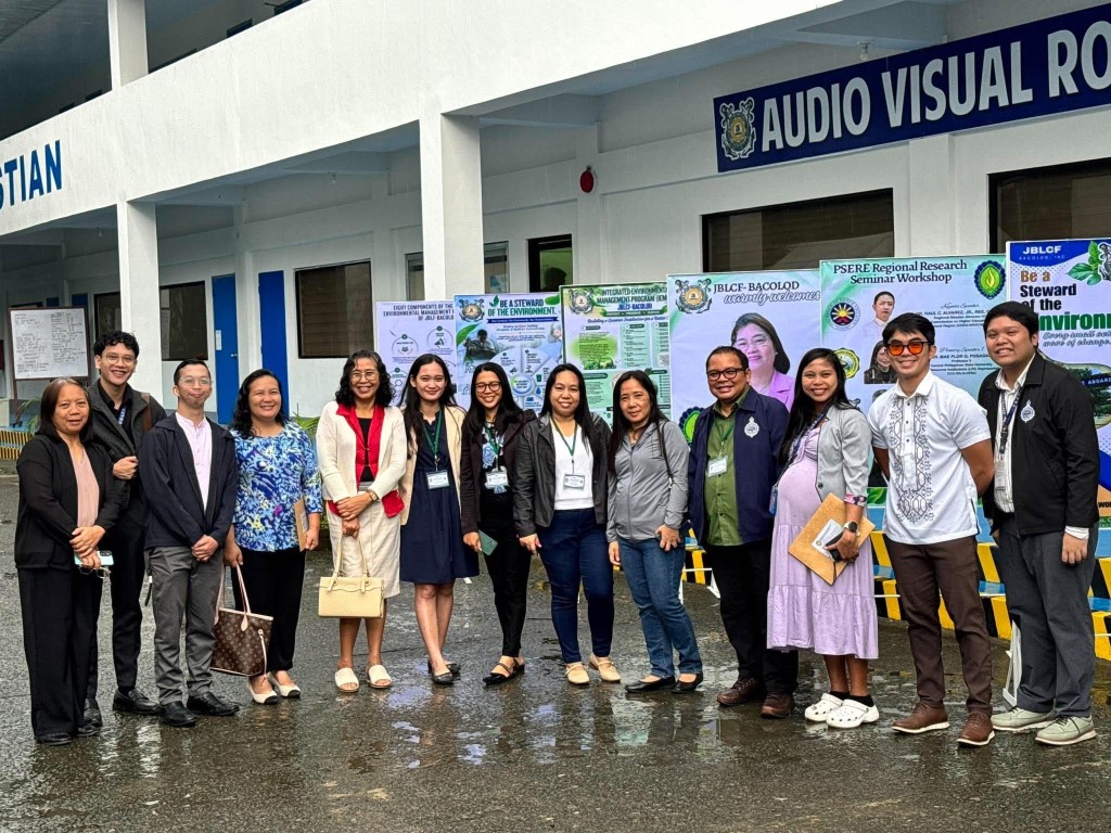 CPAC faculty with PSERE participants outside the Audio Visual Room of John B. Lacson Colleges Foundation–Bacolod